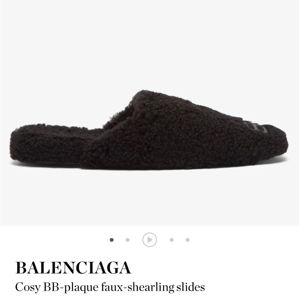 Balenciaga Shearling Cosy BB Mules 39